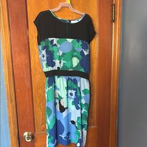 New York and Co lightweight blue and green floral dress size M